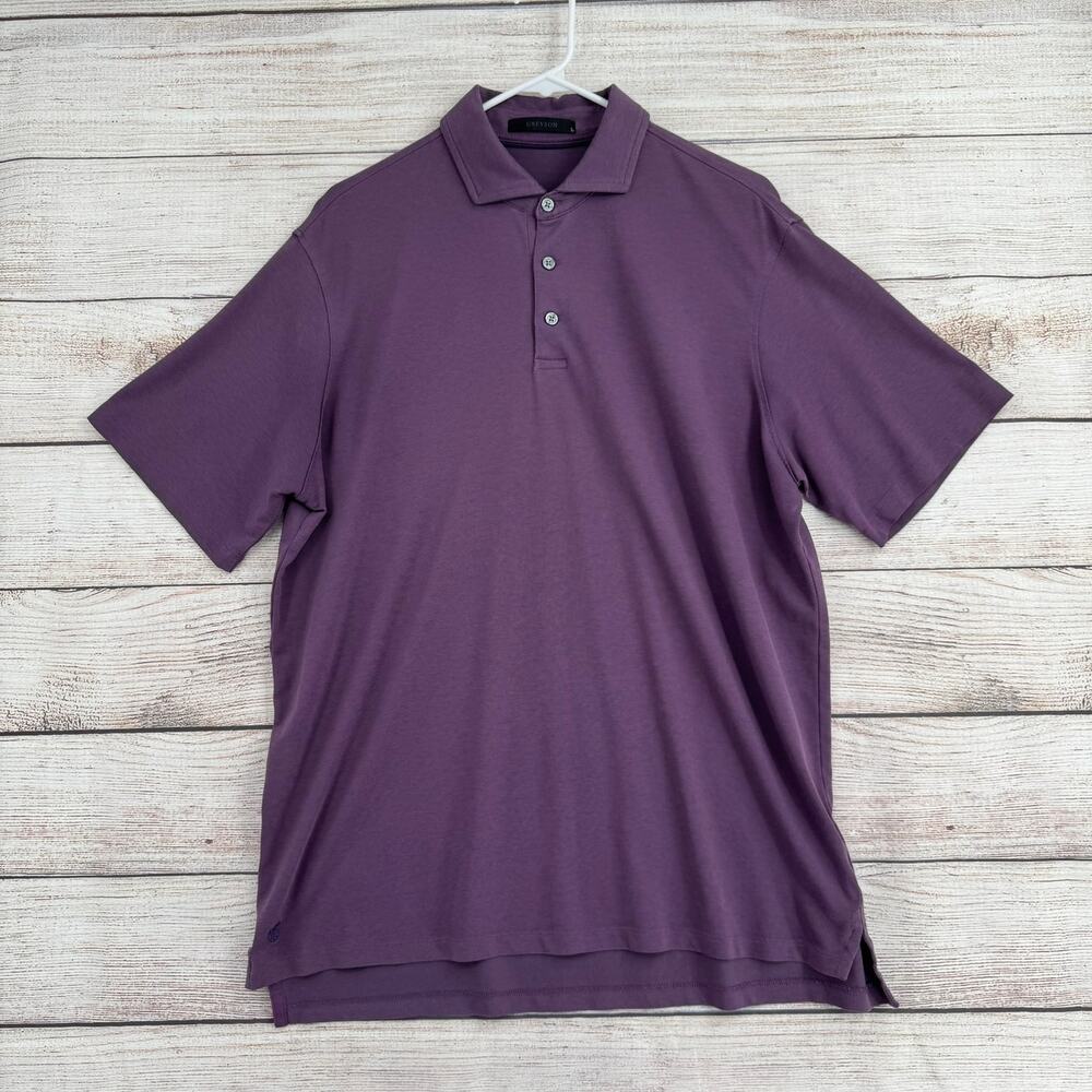 Greyson Golf Polo Shirt Mens Large Purple Embroidered G Stretch